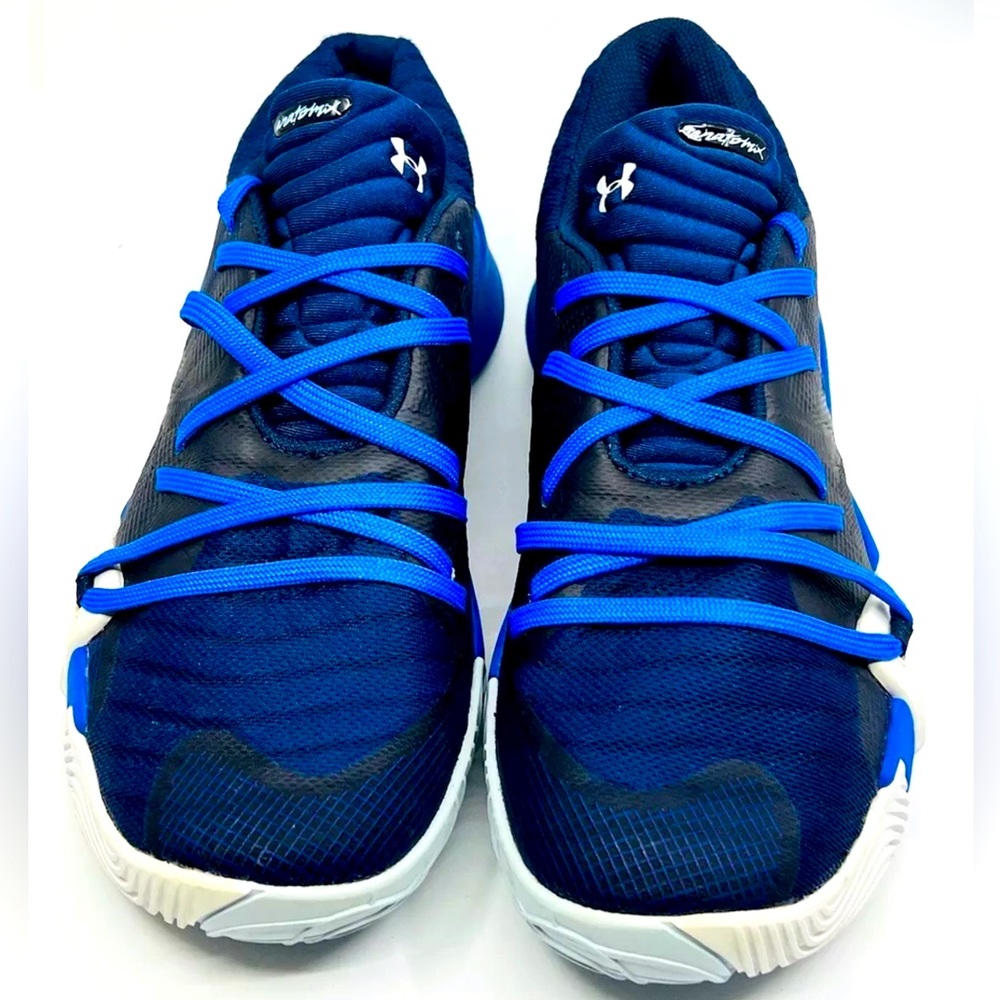 Under Armour MEN’S Spawn Low Basketball Shoes, Size 13, Black/Blue